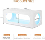 Load image into Gallery viewer, 43" White Led Coffee Table for Living Room, Modern Living Room Table Rectangular Contemporary Center Table with Storage, Wooden Coffee Tables with LED Lights for Dining Reception Room