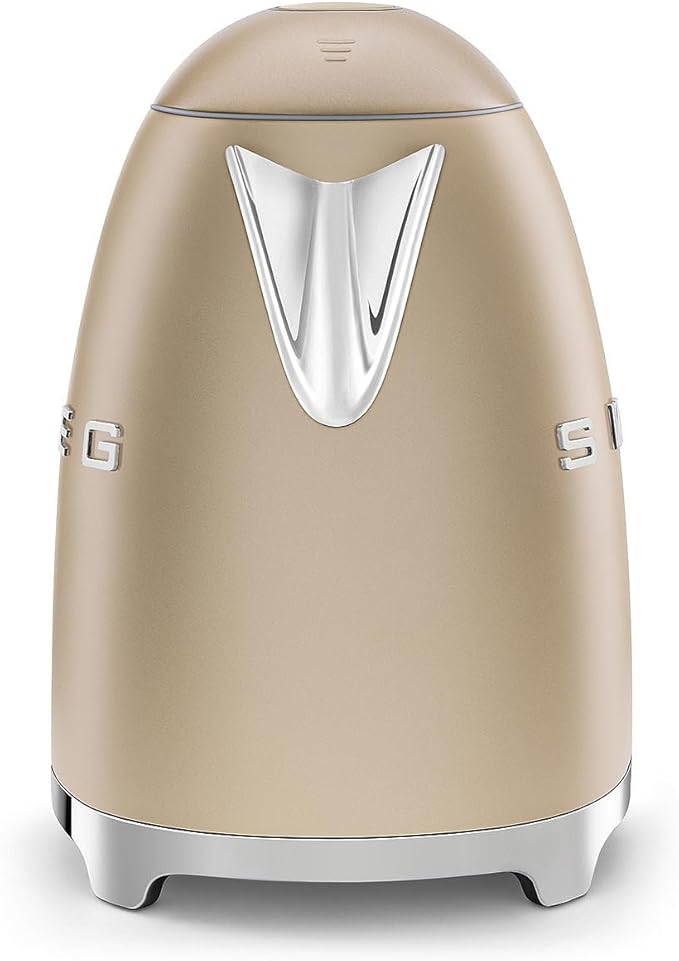SMEG 50's Retro Style 7 Cup Electric Water Kettle with Automatic Shutoff, Removable Base, and Water Indicator, KLF03CHMUS, Matte Campagne