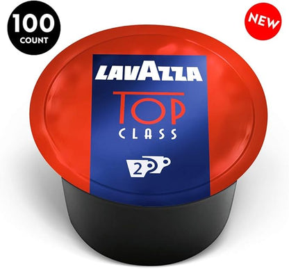Lavazza Blue Top Class Double Shot Espresso Capsules, Arabica and Robusta Blend, Compatible with Lavazza Classy Machines (100 Capsules)