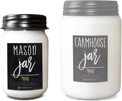 Milkhouse Candle Company - First Snowfall - 13oz Beeswax and Soy Candles - Farmhouse Collection - 100% Natural, Paraffin Free, with Premium Fragrance Oil, Glass Jars with Lids