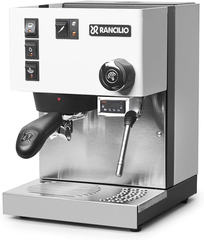 Rancilio Silvia Espresso Machine with PID | Pre-Infusion | Shot Timer | 2L (White)