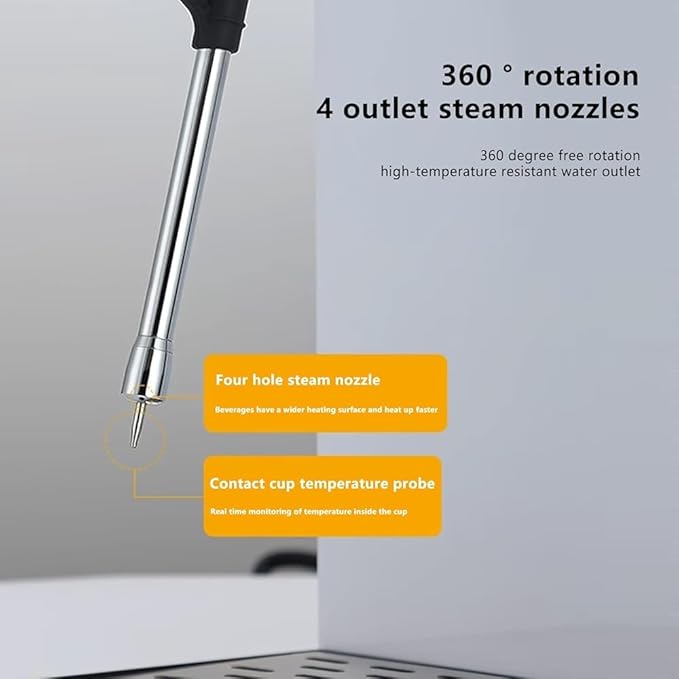 FullAutomatic 6L Steam Milk Frother Machine Commercial Steam Boiling Water and Frothing Machine with LCD Display for Tea and Coffee