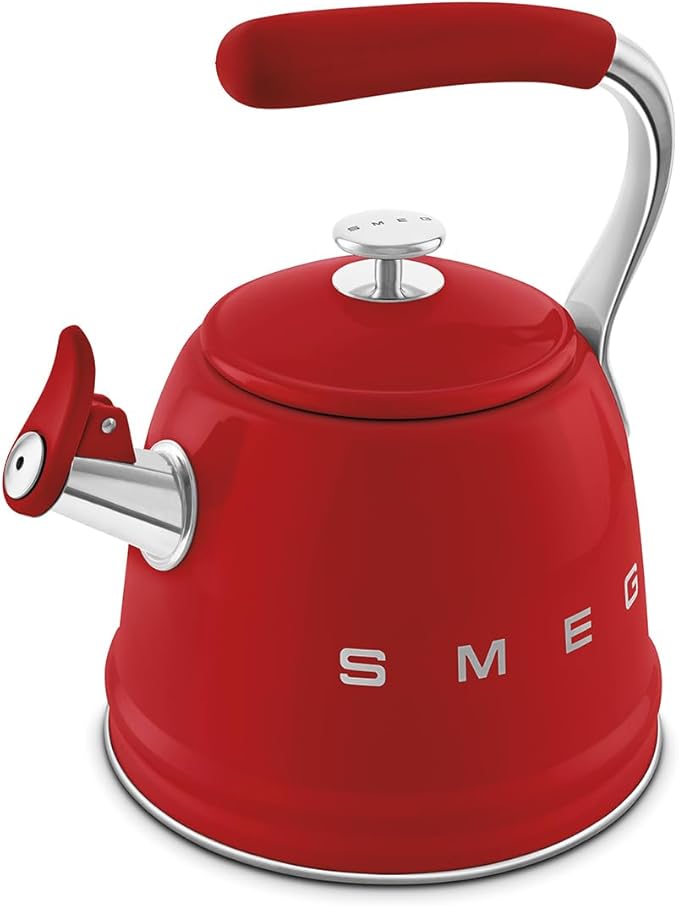 SMEG Retro Stovetop Whistling Kettle – 2.4Q (Red)