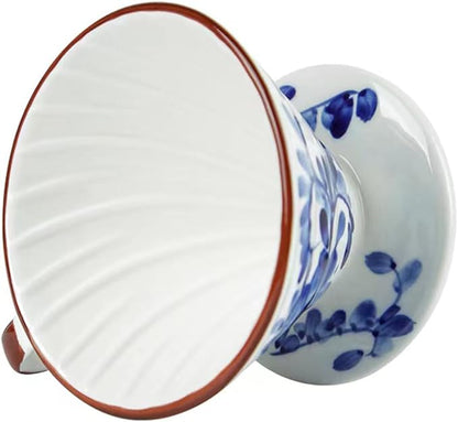 Ceramic Pour Over Coffee Dripper, Hand painted Coffee Drip Filter, Ceramic Slow Brewing Accessories for Home, Cafe, Restaurants (V01,1-2Cups) (Style C)