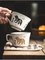 Load image into Gallery viewer, Ceramic Coffee Mug, 12 oz Mug Black Bear Set of 1, Novelty Cup with Handle, Stoneware Fun Cup for Coffee Milk Tea Mocha Latte Cappuccino Espresso Adorable Bear, Microwave Dishwasher Safe