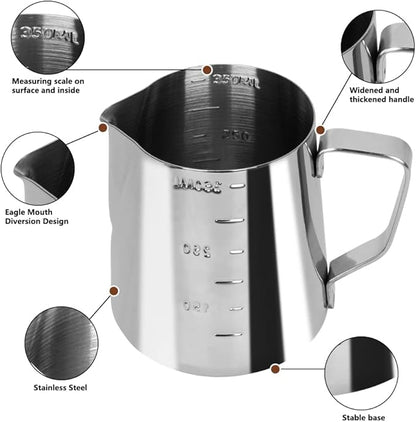 Y-Step 22 PCS Coffee Tamper Set, Espresso Accessories Kit Barista Kit, with Espresso Tamper 51mm, Frothing Pitcher, Tamper Mat, Latte Art Pen, Coffee Stirrer, Sandalwood Tamper for Espresso Machine