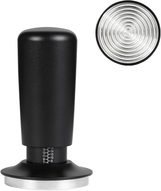 TFSWUFI 53mm Espresso Tamper,Spring Loaded Tamper with Stainless Steel Ripple Base,Compatible with 53mm Portafilter,Coffee Tamper for Coffees Enthusiast and Home Barista