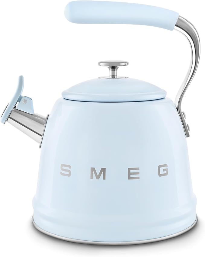 SMEG Retro Stovetop Whistling Kettle – 2.4Q (Pastel Blue)