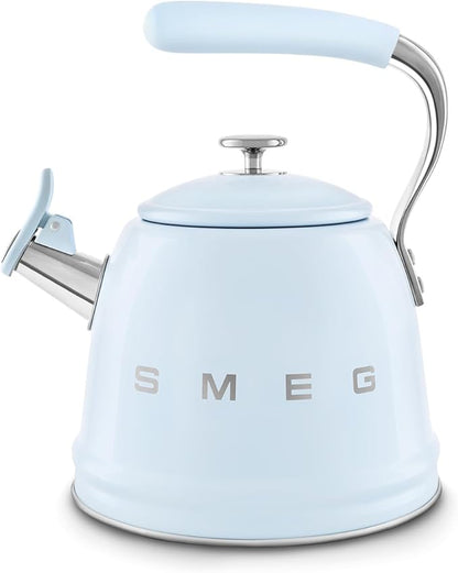 SMEG Retro Stovetop Whistling Kettle – 2.4Q (Pastel Blue)