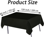 Load image into Gallery viewer, 10 Pack Black Table Cloth Rectangle Table Cloths for 8 Foot Rectangle Tables 60 X 126 Inch Washable Polyester Table Covers, Reusable &amp; Wrinkle Resistant for Weddings, Parties, Events, and Everyday Use