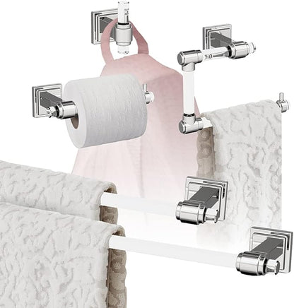 Amerock | Clear/Chrome | Glacio | 5 Piece | Bathroom Accessories Set