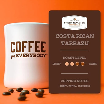 Fresh Roasted Coffee, 100% Costa Rican Tarrazu, 5 lb (80 oz), Medium Roast, Kosher, Whole Bean