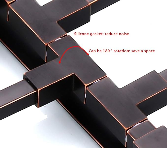 ELLO&ALLO Oil Rubbed Bronze Swing Out Towel Rack for Bathroom Holder Wall Mounted Towel Bars with Hook 3-Arm