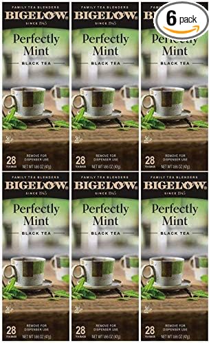 Bigelow Tea Bags, Plantation Mint, 28-Count Boxes (Pack of 6)