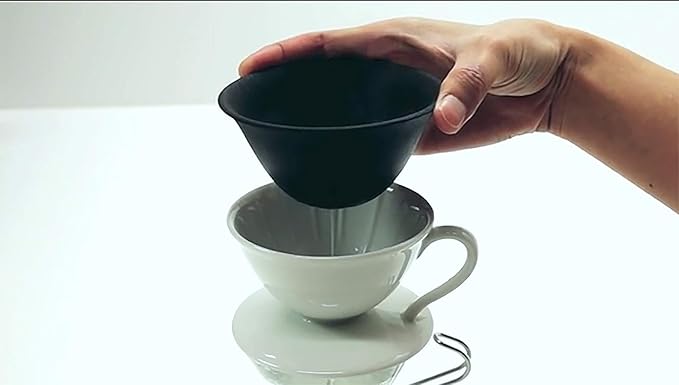 Japanese Ceramic Coffee Dripper & Reusable Filter, Arita Porcelain