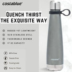 Load image into Gallery viewer, Insulated Water Bottle - On-The-Go Refillable Stainless Steel Water Bottles For Adults, Reusable Thermos Travel Tumbler With Leak-proof Lid For Hot &amp; Cold Beverages (17 Oz. Silver Shadow)