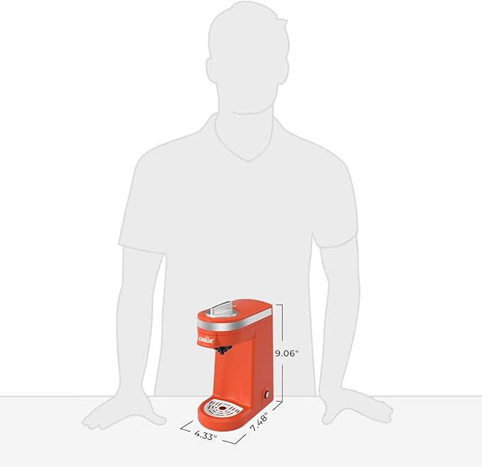 CHULUX Single Serve Coffee Maker for K Capsule, Mini Coffee Maker for One Cup Americano, Lightweight Pod Coffee Machine, Orange