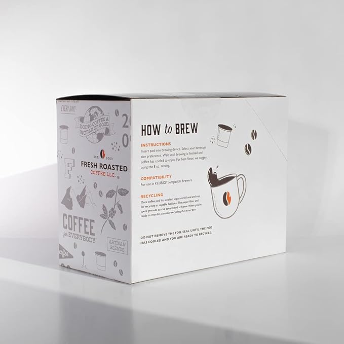 Fresh Roasted Coffee, Blackbeard's Revenge, Medium Roast, 72 Pods for K Cup Brewers