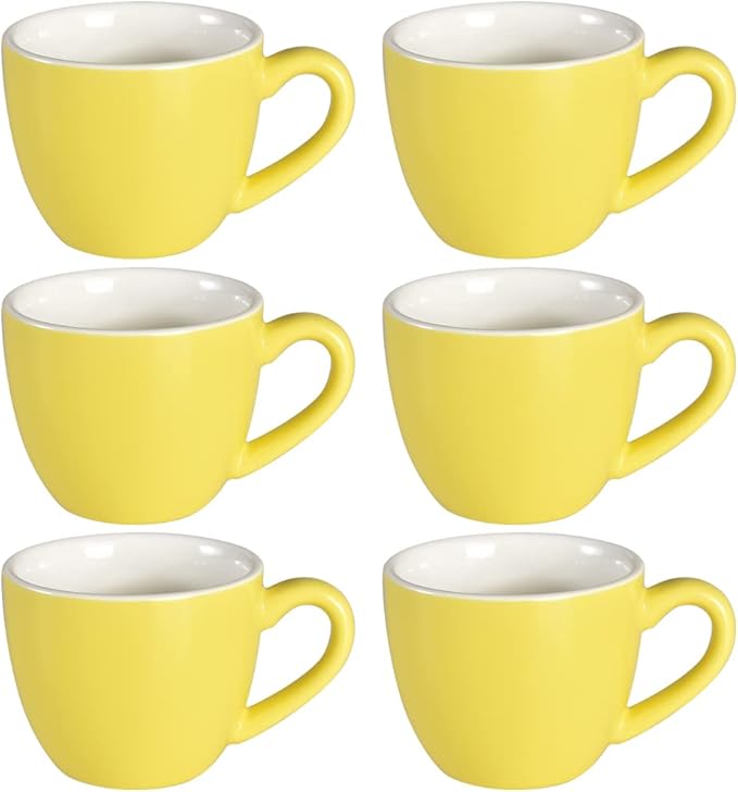 homEdge Mini Procelain Espresso Cup, 3 Ounces / 90 ml Tiny Coffee Mugs Demitasse for Espresso, Tea- Yellow