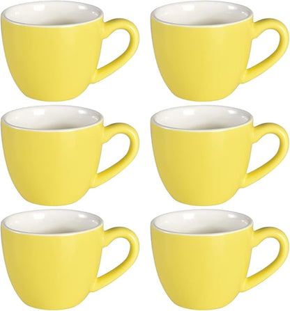 homEdge Mini Procelain Espresso Cup, 3 Ounces / 90 ml Tiny Coffee Mugs Demitasse for Espresso, Tea- Yellow