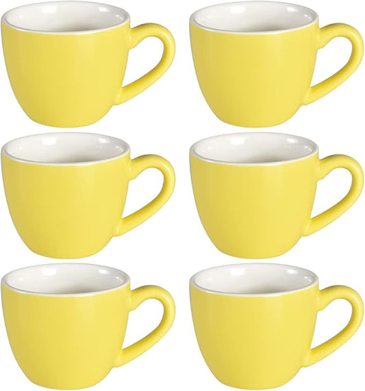 homEdge Mini Procelain Espresso Cup, 3 Ounces / 90 ml Tiny Coffee Mugs Demitasse for Espresso, Tea- Yellow