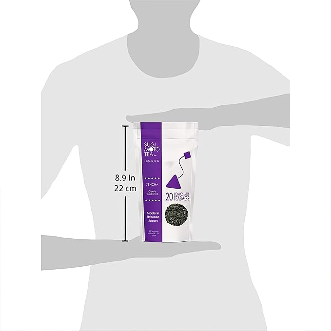 SUGIMOTO TEA Japanese Sencha Green Tea Bags 20 Count Pack of 1