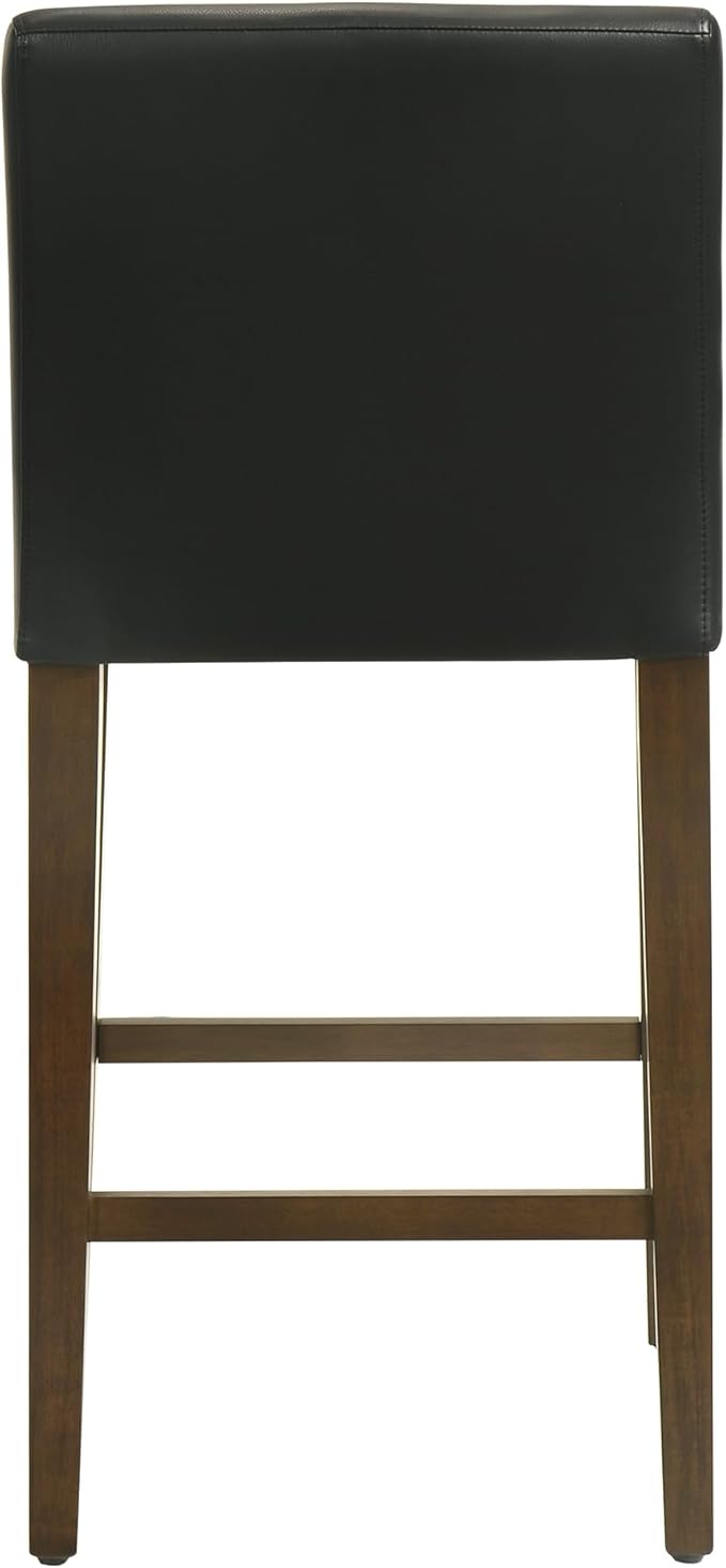 CHITA Counter Height Bar Stools Set of 2, 27" H Seat Height Upholstered Barstools, PU Leather in Black
