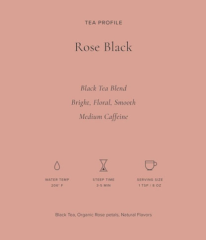 Art of Tea | Rose Black 2.5oz | Naturally Caffeinated Rose Tea | Artisan Loose Leaf Tea Tin