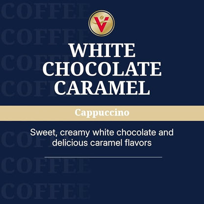 Victor Allen's Coffee White Chocolate Caramel Flavored Cappuccino, 42 Count, Single Serve Cups for Keurig K-Cup Brewers