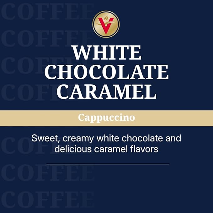 Victor Allen's Coffee White Chocolate Caramel Cappuccino, 12 Count, Single Serve Coffee Pods for Keurig K-Cup Brewers