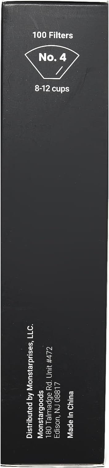 #4 Cone Coffee Filters – Unbleached Natural Paper Filters for 8–12 Cup Drip Machines & Pour Overs – Fits most coffee makers- 100 Count