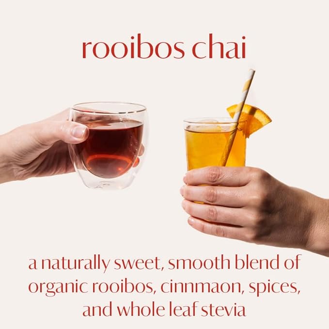 Grace Farms ROOIBOS CHAI Herbal Teas (50 count) | Naturally Sweet, Healthy and Caffeine Free | Organic, Fair Trade and Kosher Certified | Gives Back 100% of Profits