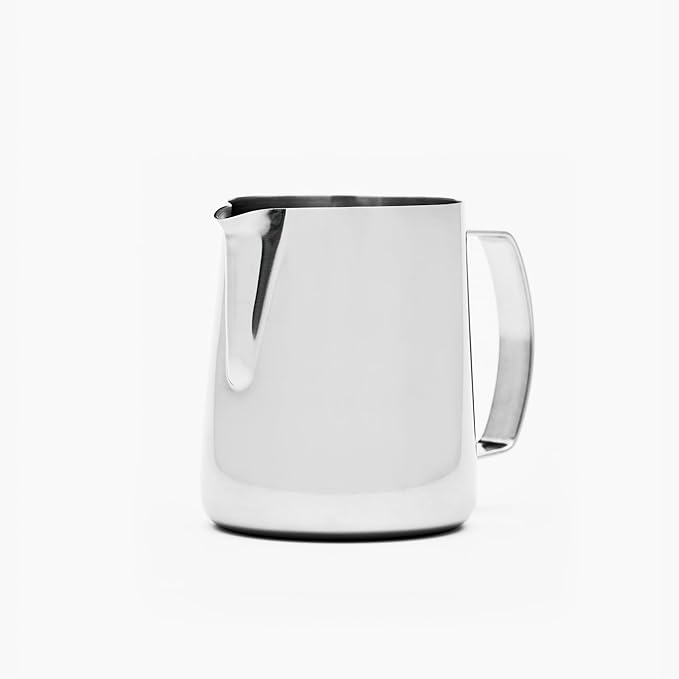 Milk Pitcher – 400ml Polished Stainless Steel, Precision Spout & Handle Alignment, Internal Measurement Markings, Premium 304 Stainless Steel Milk Steaming Pitcher for Latte Art