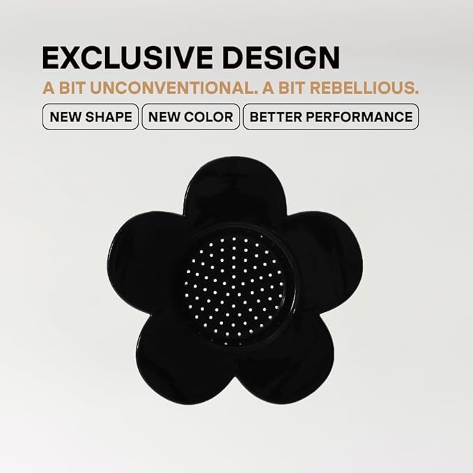 [Holiday Gift] Vietnamese Phin Filter, Plastic Reusable Pour Over Coffee Dripper, Single Cup Coffee Filter with Flower Design for Manual Brewing, Gift for Christmas Thankgiving (Black)