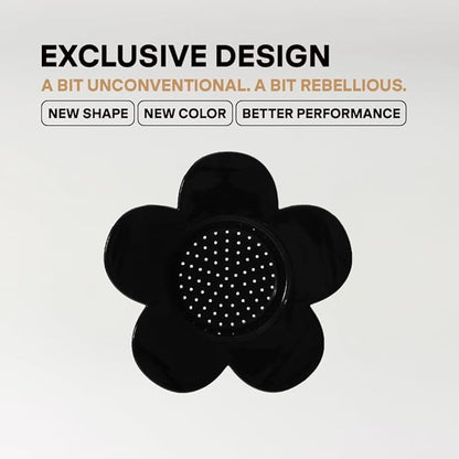 [Holiday Gift] Vietnamese Phin Filter, Plastic Reusable Pour Over Coffee Dripper, Single Cup Coffee Filter with Flower Design for Manual Brewing, Gift for Christmas Thankgiving (Black)