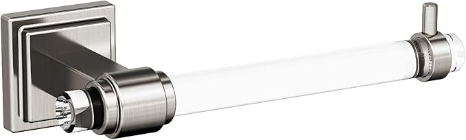 Amerock | Clear/Brushed Nickel | Glacio |Towel Bar | 18 inch (457 mm) | 4 Piece | Bathroom Accessories Set