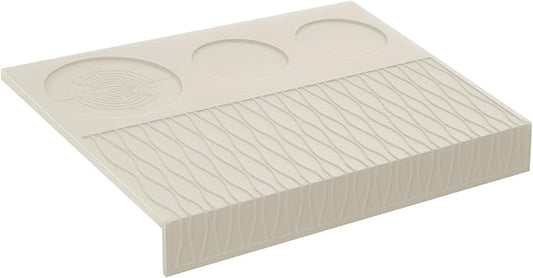 IKAPE Espresso Tamping Mat, Food Grade Silicone Coffee Tamper Mat, Portafilter Tamp Mat Espresso Accessory For Baristas, Waterproof Heat Resistant Tamping Pad Mat for Counter(Cream)
