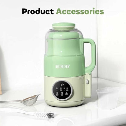 Nut Milk Maker Machine, Soy Milk & Oat Milk Maker with 8 Presets, High-Speed Blender, Auto-Clean, Delay Start, 33oz Almond Milk Maker for Plant-Based & Dairy-Free Beverages, Green