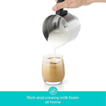 Load image into Gallery viewer, CASABREWS ARTIST Milk Frother, 4-in-1 Electric Milk Steamer for Hot &amp; Cold Foam, Die-Cast Aluminum Body for Latte, Cappuccino, Hot Chocolate, Dishwasher Safe, Knob Control, Great Coffee Gift