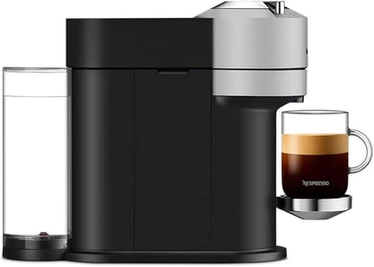 Nespresso Vertuo Next Deluxe Compact and Slim-Fit Design Coffee and Espresso Machine for 6 Cup Sizes of Coffee (Pure Chrome) with Nespresso Vertuo Sample Pack 12 Capsules (2 Items)