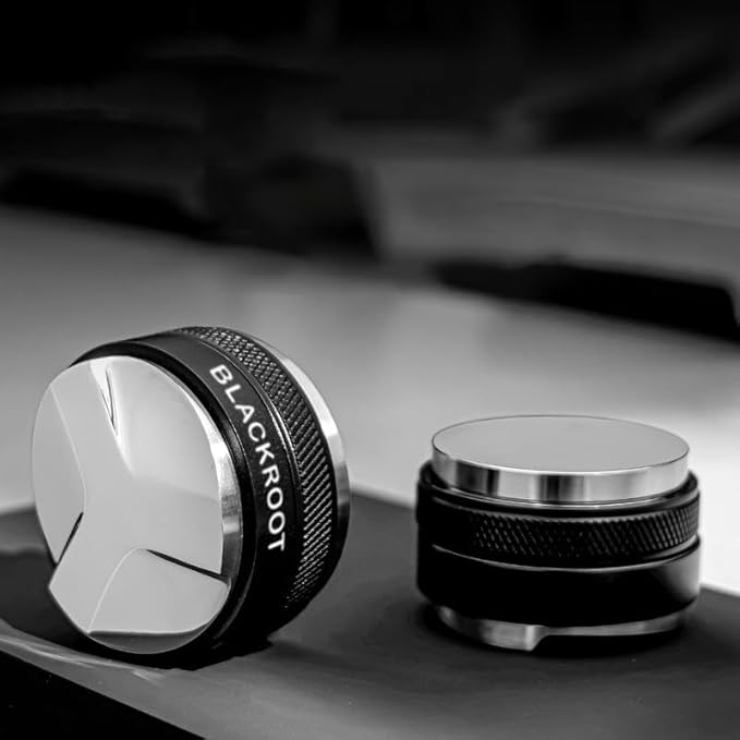 BLACKROOT 51mm Precision Coffee Distributor and Tamper, Dual Head Leveler Tool with Adjustable Depth for Consistent Espresso Puck Prep, Fits 51mm Portafilters