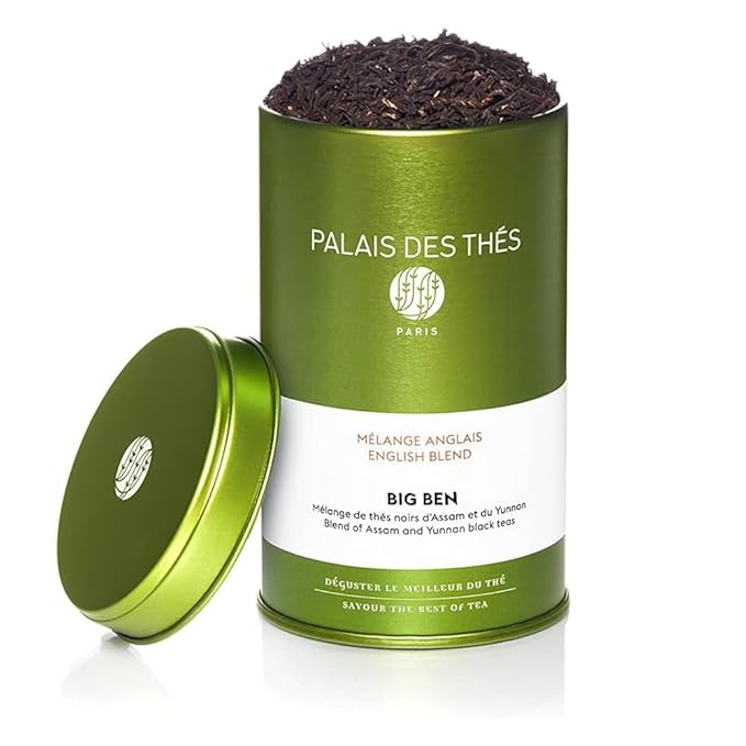 Palais des Thés - Big Ben English Breakfast - Yunnan & Assam Black Tea - 3.5oz Loose Leaf Metal Gift Tin, Serves 20-25 Cups