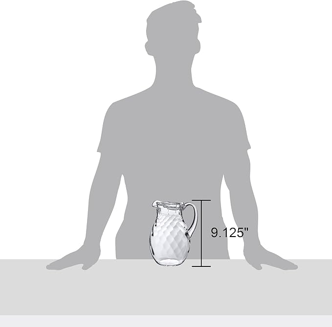 Amazing Abby - Bubbly Whirly - Plastic Pitcher (64 oz, 2 Quart), Clear Water Pitcher with Lid, Fridge Jug, BPA-Free, Shatter-Proof, Great for Iced Tea, Sangria, Lemonade, Juice, Milk, and More