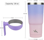 Load image into Gallery viewer, 20 oz Tumbler with Handle and 2 Straw 2 Lid, Insulated Water Bottle Stainless Steel Vacuum Cup Reusable Travel Mug,Pastel Sunset