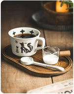 Load image into Gallery viewer, Ceramic Coffee Mug, 12 oz Mug Black Fox Set of 1, Novelty Cup with Handle, Stoneware Fun Cup for Coffee Milk Tea Mocha Latte Cappuccino Espresso Adorable Fox, Microwave Dishwasher Safe