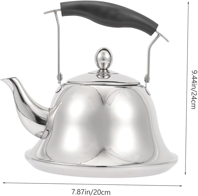ERINGOGO 2L Whistling Tea Kettle Stovetop, Stainless Steel Teapot Water Kettle with Removable Tea Infuser, Mirror Polished Retro Tea Maker for Gas, Induction