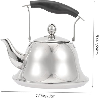 ERINGOGO 2L Whistling Tea Kettle Stovetop, Stainless Steel Teapot Water Kettle with Removable Tea Infuser, Mirror Polished Retro Tea Maker for Gas, Induction