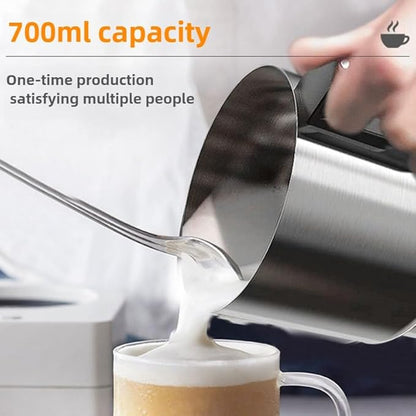 4-in-1 Electric Frother and Steamer,23.67oz/700ml Automatic Hot and Cold Foam Maker and Milk Warmer,Large Capacity Coffee Frother For Latte,Cappuccino,Mocha, Hot Chocolate