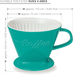 Load image into Gallery viewer, Creano XXL Porcelain Coffee Dripper Green - Ceramic Cone Brewer - Pour Over Coffee Maker - Filter Size 4 - huge and heavy quality 800gr/28oz - 6 Colours availeble
