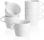 Load image into Gallery viewer, Sweese 6-Pack Porcelain Latte Cups, White Superior Durable Professional, 6 Count (Pack of 1)